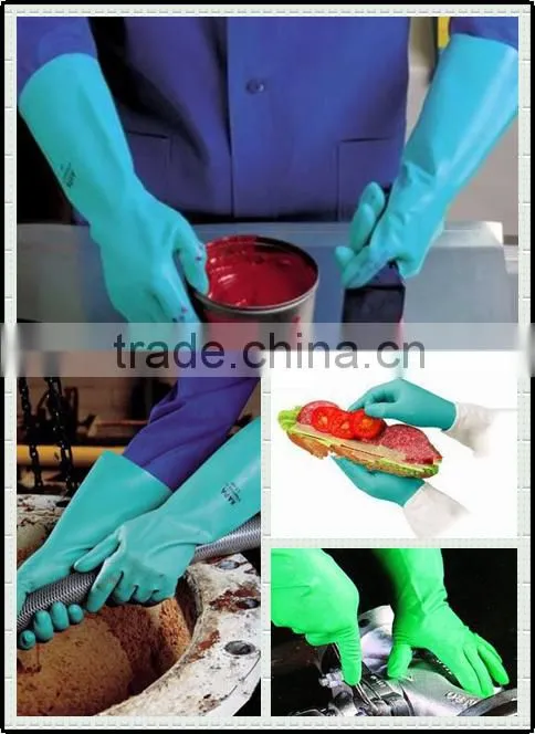 Green Personalized Rubber Work Gloves