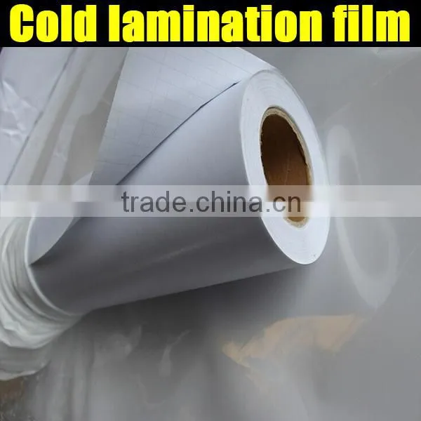 Self adhesive transparent cold laminating film