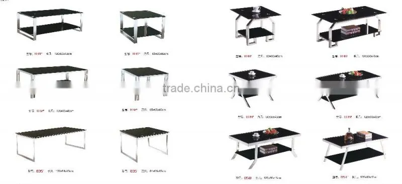 Small double layers glass top coffee table