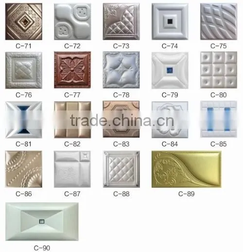 Graceful Embossing PU Leather 3D Wall Decorative Panels