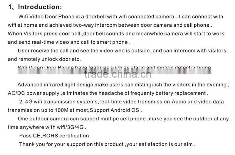 Newest DC12V wireless 3G 4G wifi door viewer