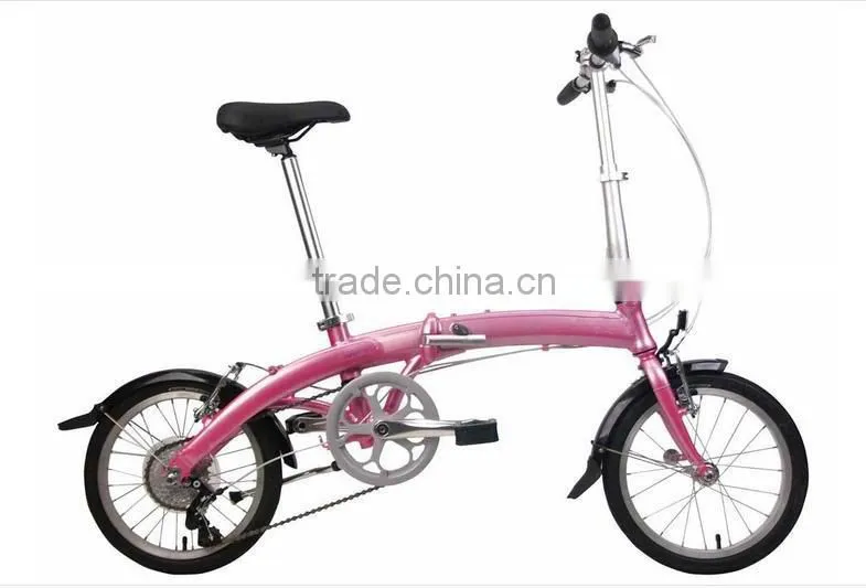 hi-ten steel 6 speed 12 inch folding bicycle for girl