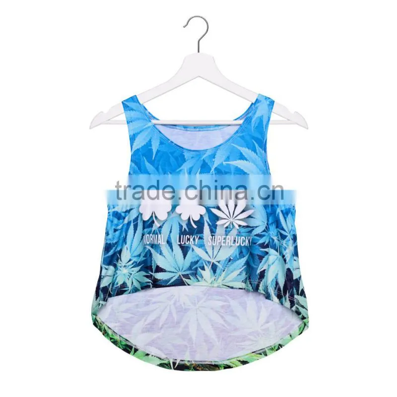 2016 New Women Clothing Digital Print Emoji Lover Custom Ladies Plain Crop Top