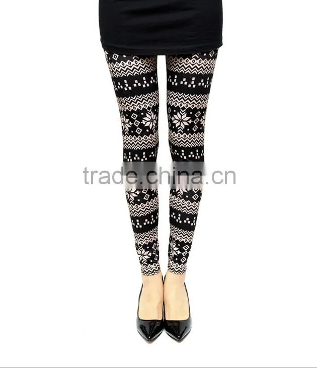 White Black Deer print Tribal Leggings wholesale women custom leggings