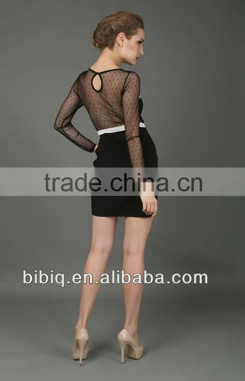 Fashion Sexy Black Long Sleeve Bodycon Dress