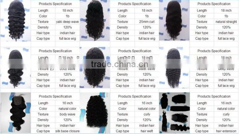 Hot selling lace wig brazilian hair yaki hair in lace wigs made in china