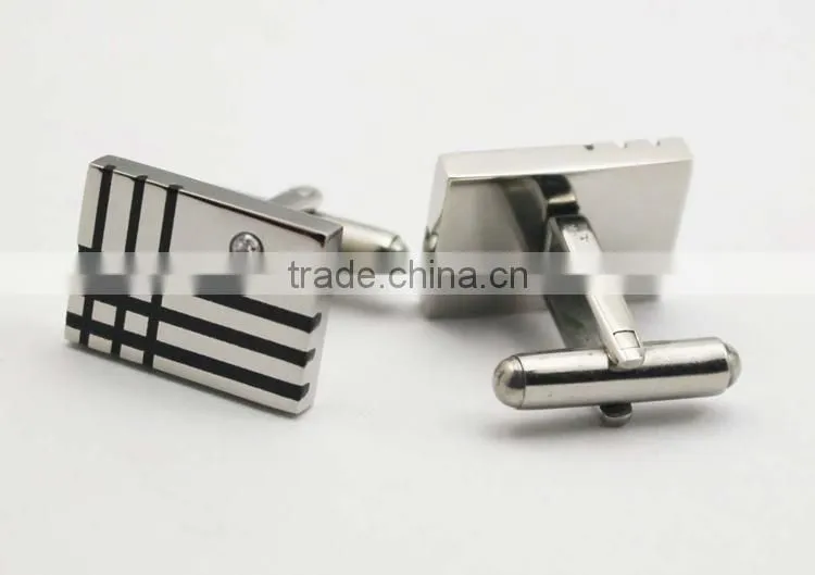 Blank Stainless Steel Rectangle Plain Silver Cufflinks For Men and Women