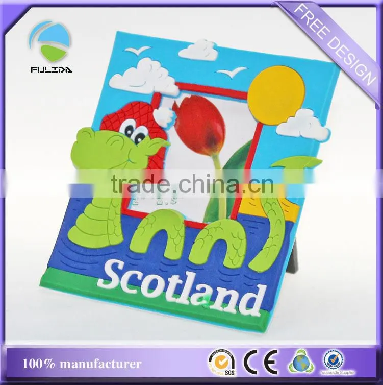 custom summer holiday kids beach playing soft pvc rubber souvenir photo frame