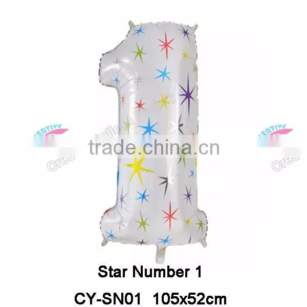 New Design 40Inch Star Number Balloon Helium Foil Balloon