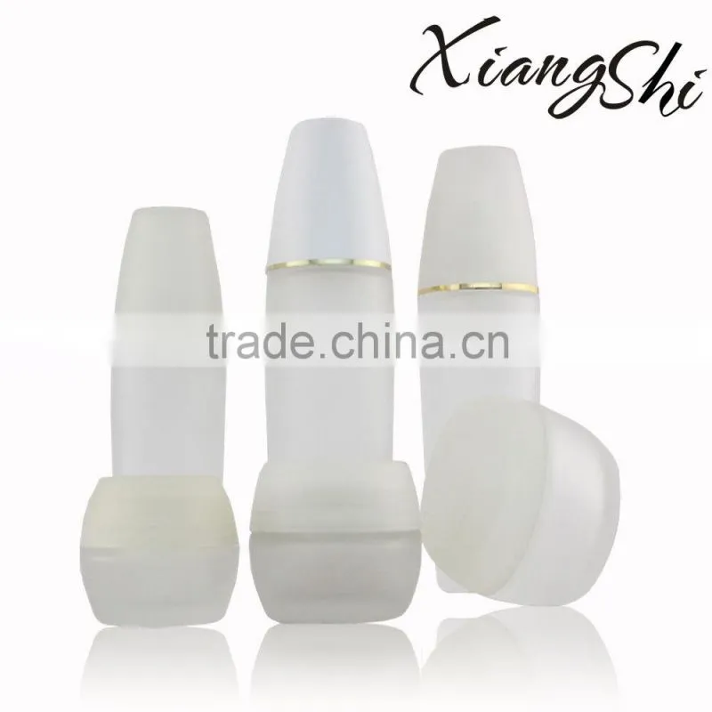 Frosted White Cosmetic Glass Jar/Bottle for Cream With White Cap And Spray