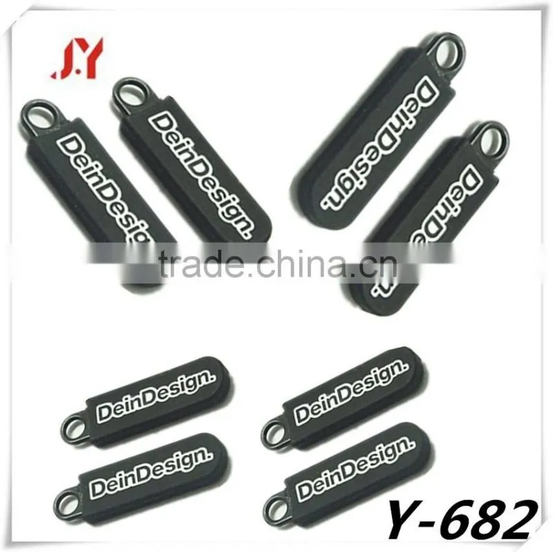 Custom plastic leather fancy zipper puller for ladies or men jeans top design