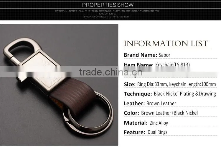 Sliding Hook Metal Handmade Leather Keyring