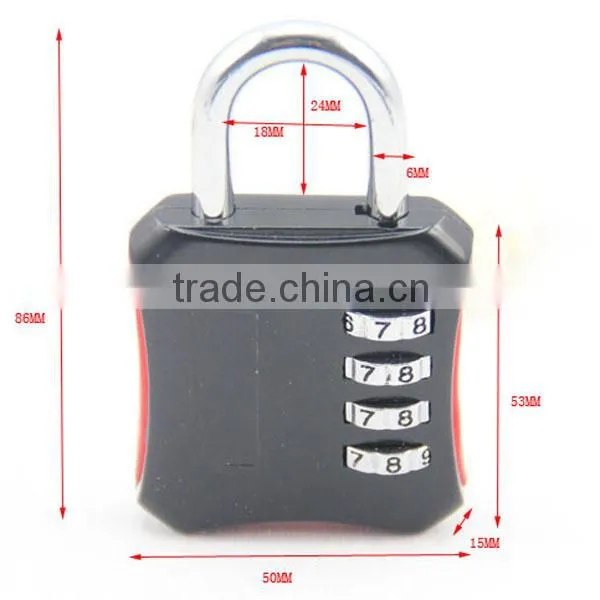 High Security Colorful 4 digits big zinc lock