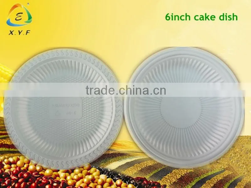 6 inch biodegradable plate, disposable cornstarch plate:XYFD-06