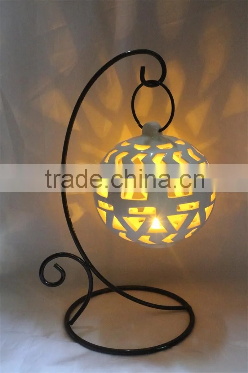 White ceramic owl shaped tealight candle holder