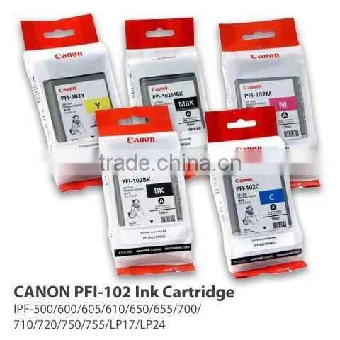 Original Format Ink cartridge PFI-102 for Canon iPF-500 600 605 610 650 655 700 710 720 750 755 LP17 LP24