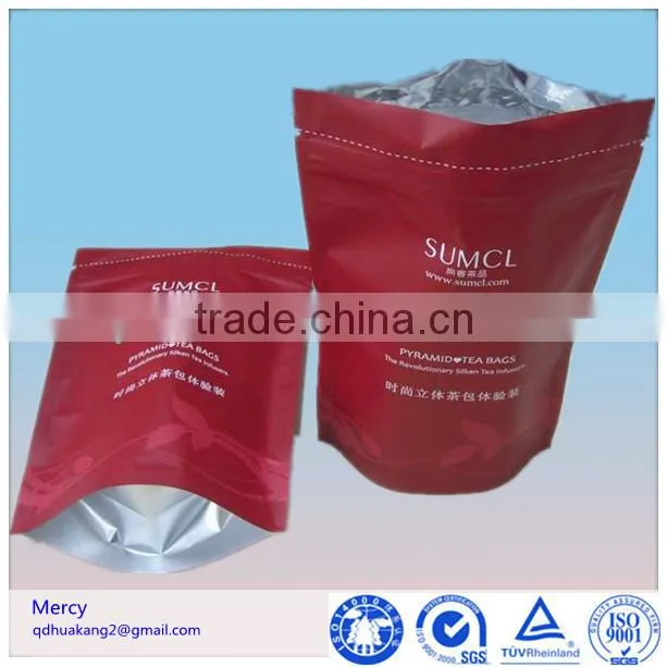 plastic tea packaging zipper bag