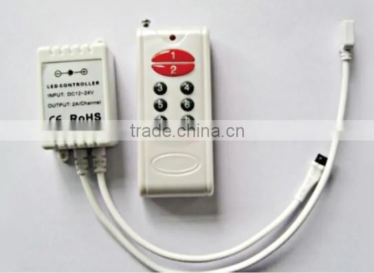 5V~12V~24VDC 8-key RF iron shell rainbow controller/Dimmer for led strip light