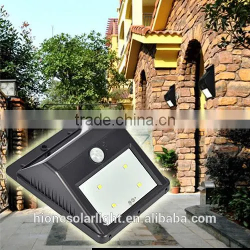 2 LED Stainless Steel Solar Powered PIR Motion Sensor Wall Light