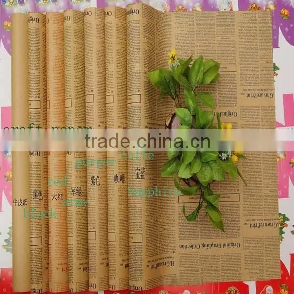 52X75cm bestselling wholesale vintage black newspaper paper black kraft paper