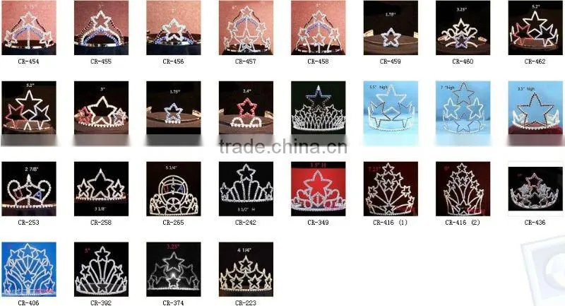 colorful star tiaras crowns