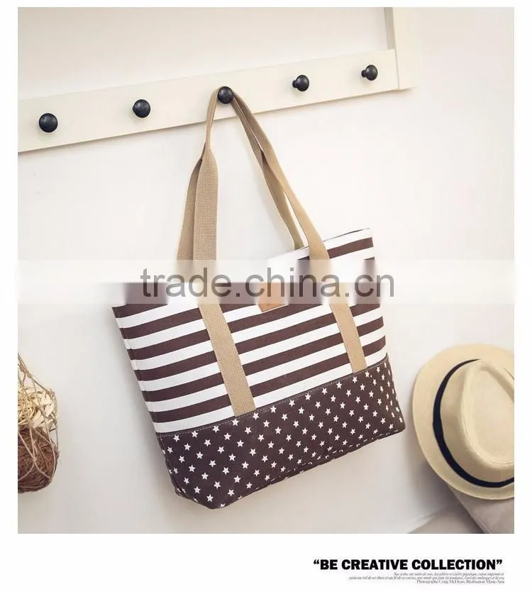 Cheap fashion shopping tote bag canvas beach bags wholesale