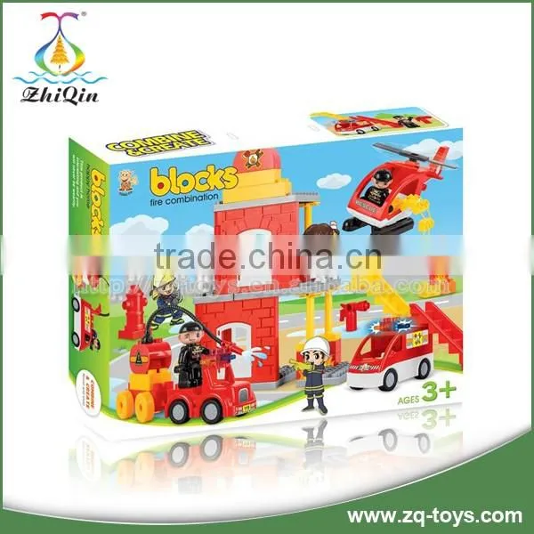 2016 New intelligent toy building blocks toys fire station set