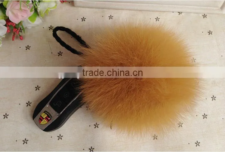 Fox Fur Ball Key Chain / Fur Pom Poms / Fox Fur Keychain