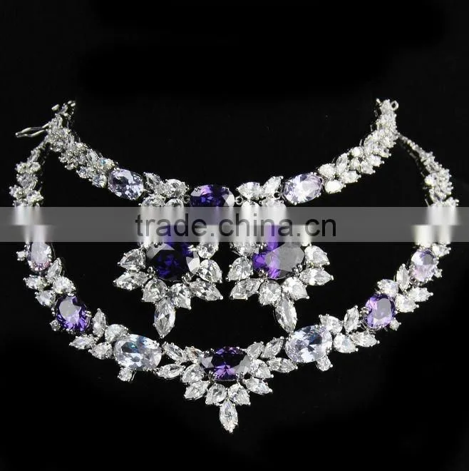 Amethyst Fashion CZ Jewelry Set
