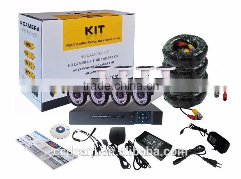 4CH 720P HD TVI camera Kit IR Night Vision Mini NVR Kit Security Camera Outdoor