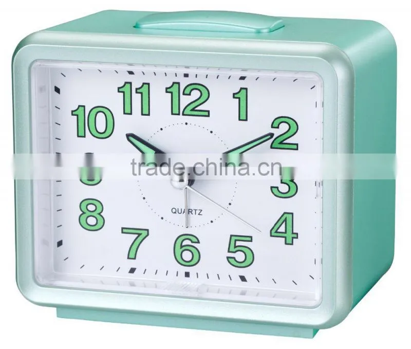 Bell Beep Square Quartz Alarm Clock for elderly