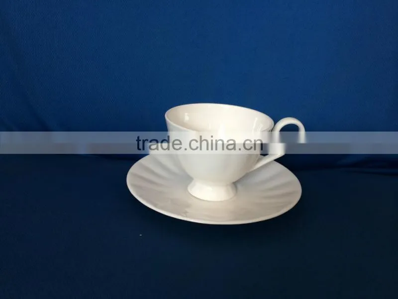 200cc pure white porcelain cup and saucer with your own decal