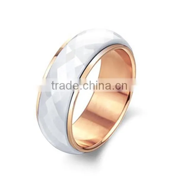 High quality 316l stainless steel ring fashion gold ceramic ring for women