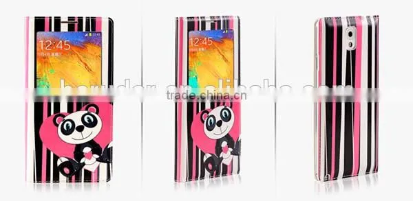 Hot fashion printing leather flip open cover for samsung galaxy note 3
