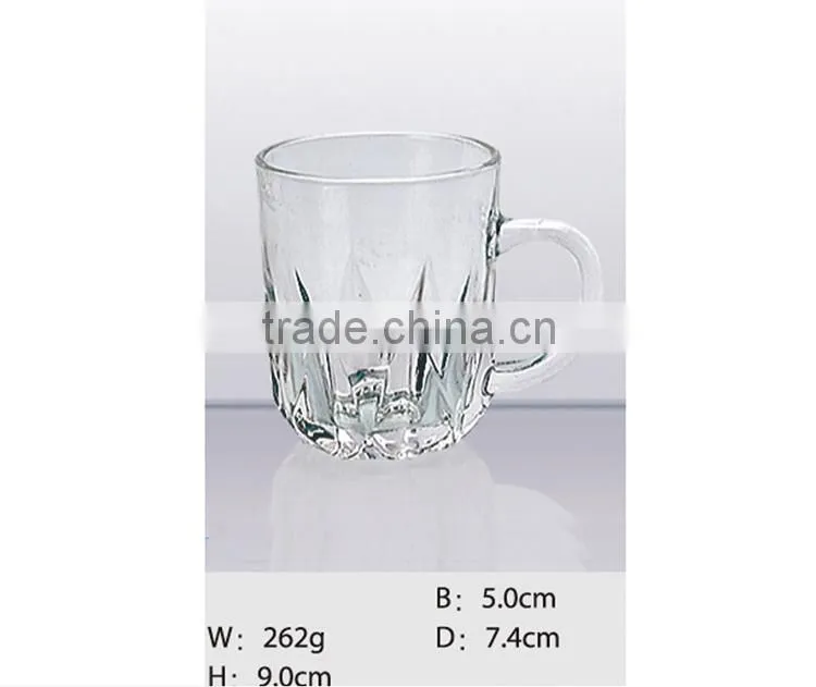 Crystal glass mug, juice glass cup with handle,tea glass cup
