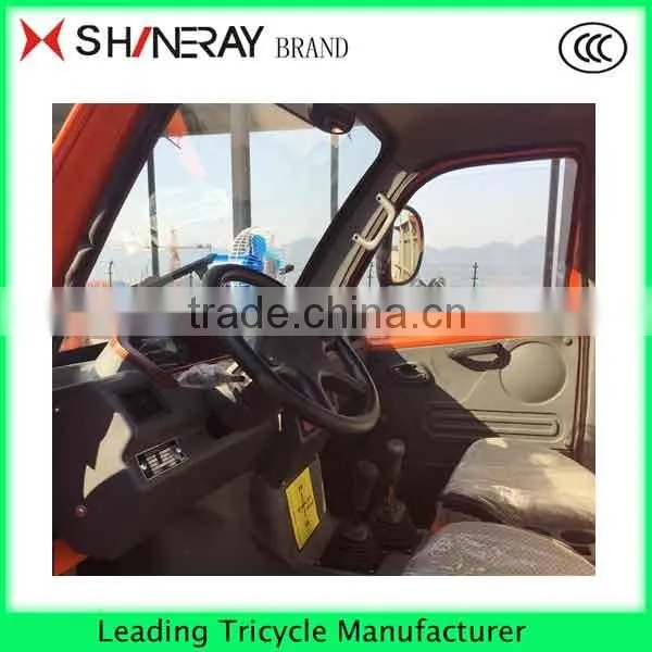 closed driver cabin 3 WHEEL MOTORCYCLE CARGO TRICYCLE CAR with steering wheel