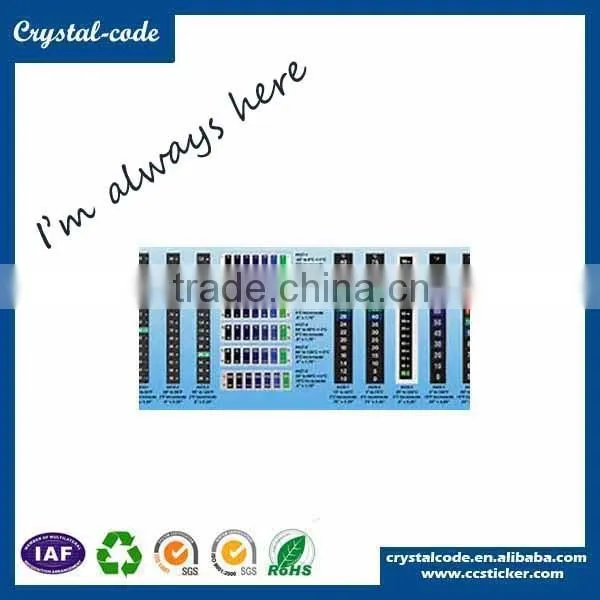 2016 custom high quality temperature indicator label