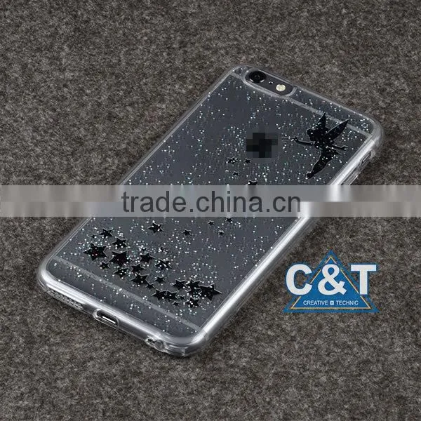 C&T Newest Pattern stick to window/mirror function/glass Invisible epoxy clear phone case for iphone 6 plus