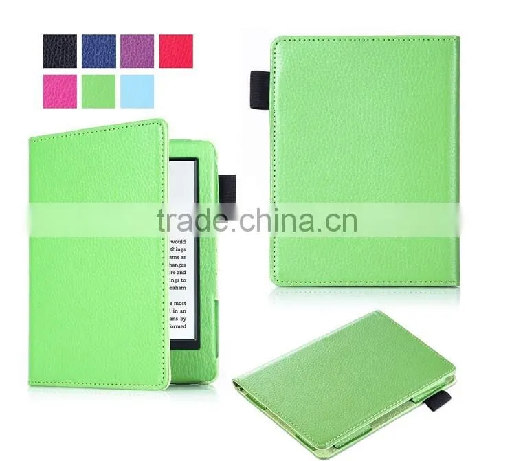 Litchi Pattern PU Leather Case for 2016 New Kindle 6" e-Reader, 6inch Leather Case for e-Reader New Kindle 2016