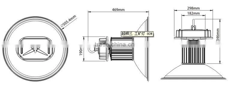 High Efficiency CE 80w led high bay&low bay lighting 11532