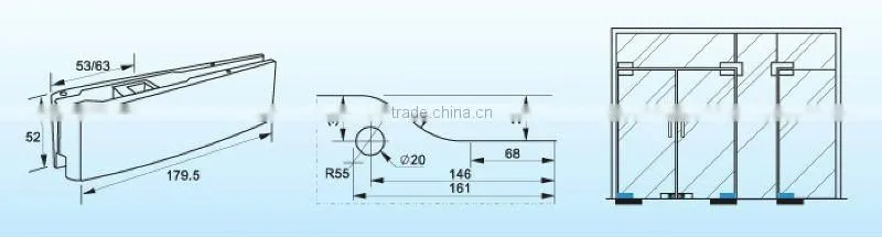 Glass bottom door floor clamp,patch fitting,connecting with the floor spring