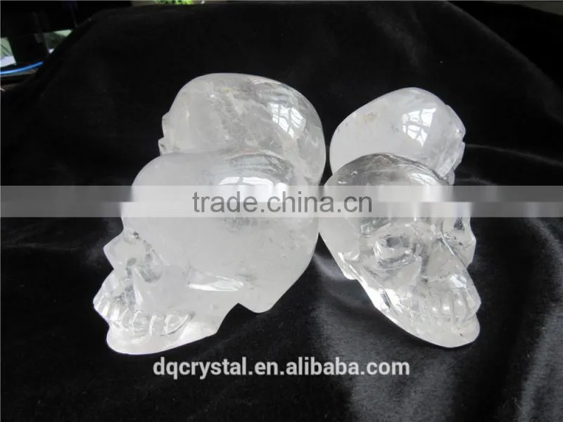 Hot sale natural clear white china crystal skull