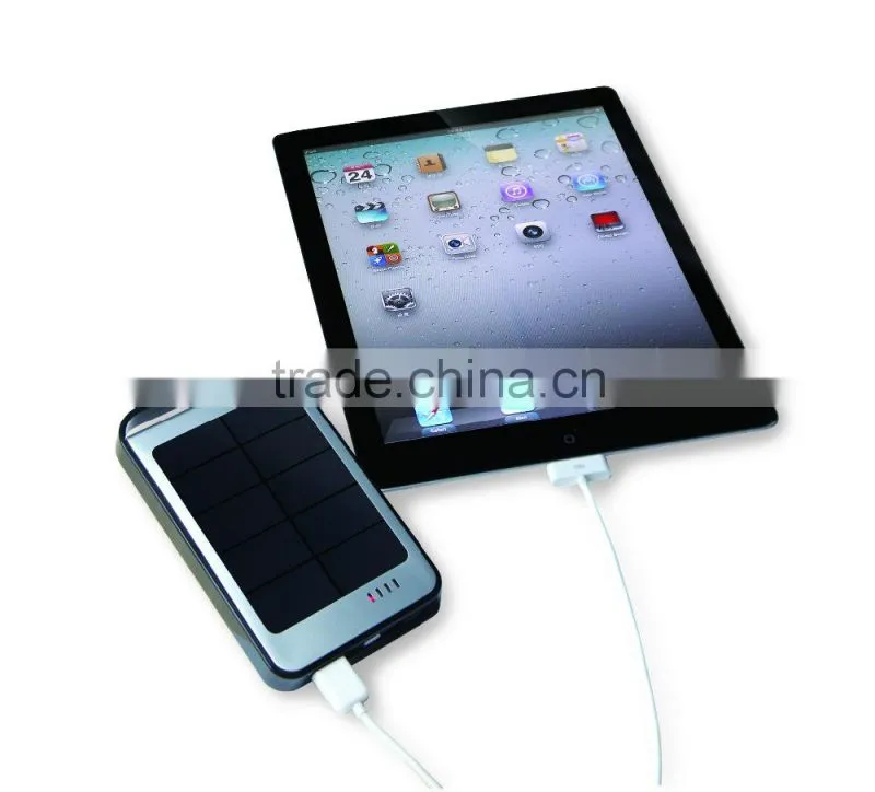 most popular built-in battery 6000mah portable solar charger power bank, solar cell phone charger