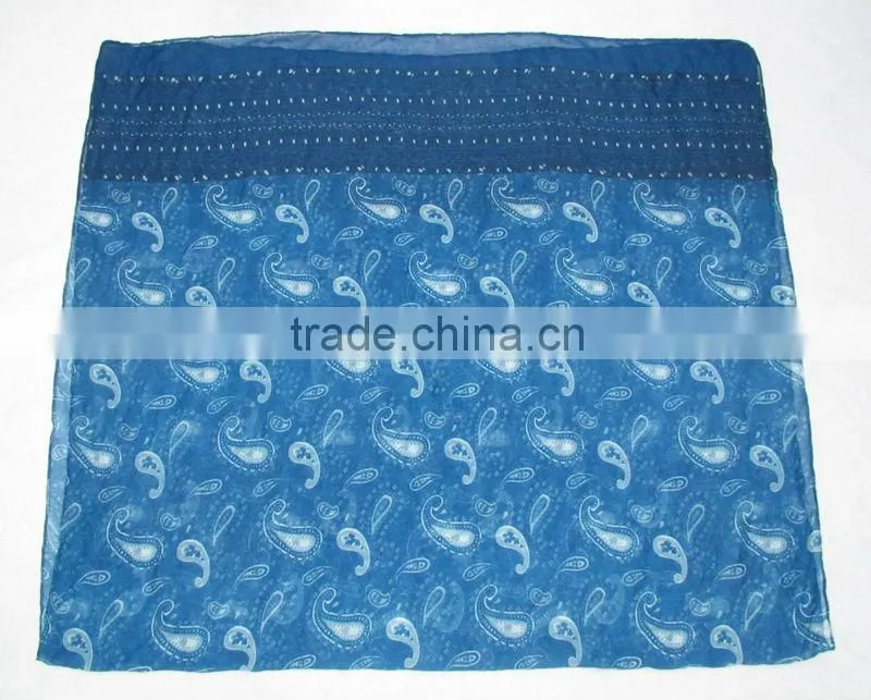 Paisley scarf,Blue long scarf,Fashion polyester scarf