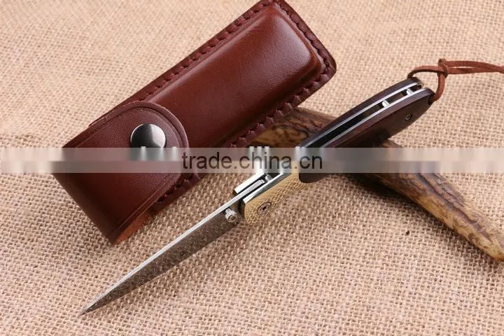 OEM Hunting Knife Application Custom made Damascus folding knife