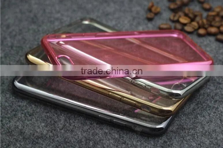 gold electroplating clear soft tpu case for iPhone6