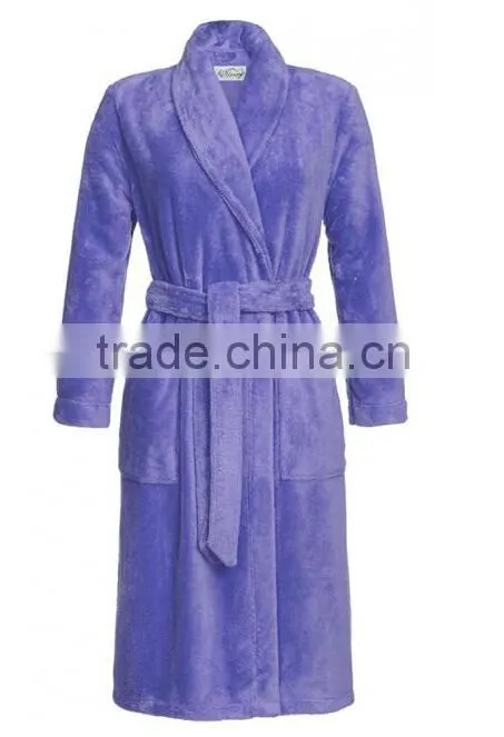 Extended robe leisurewear robes pajamas , Thick flannel bathrobe coral velvet robe