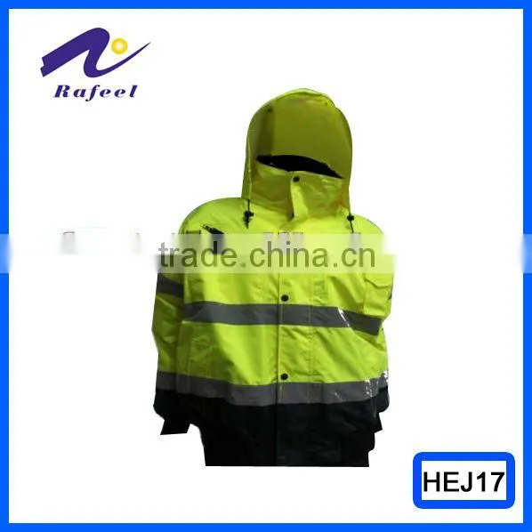 hi-vis yellow winter mens bomber jacket