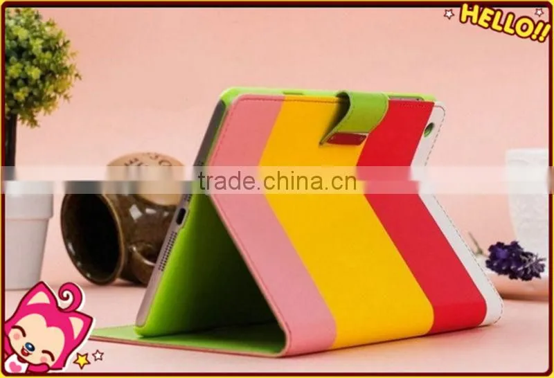 The new arrival products three colors wallet case for apple ipad mini case
