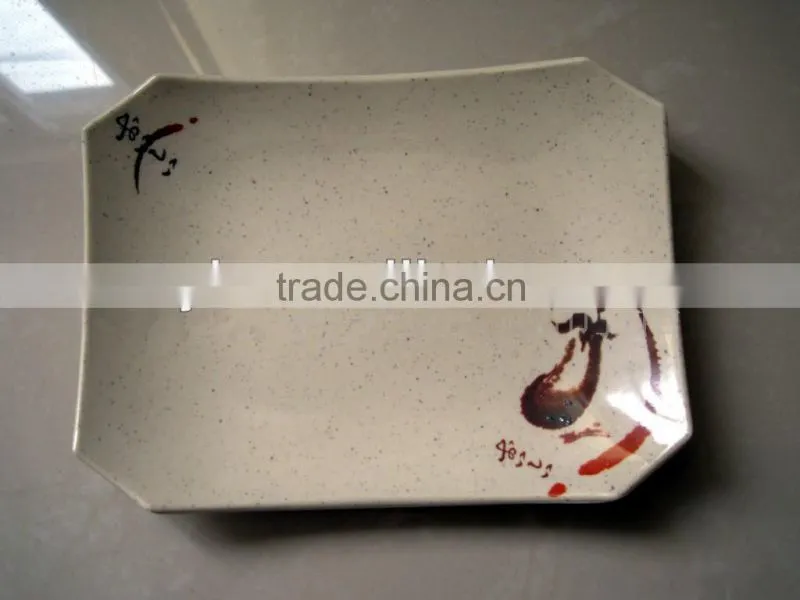 eight-square flat melamine plate